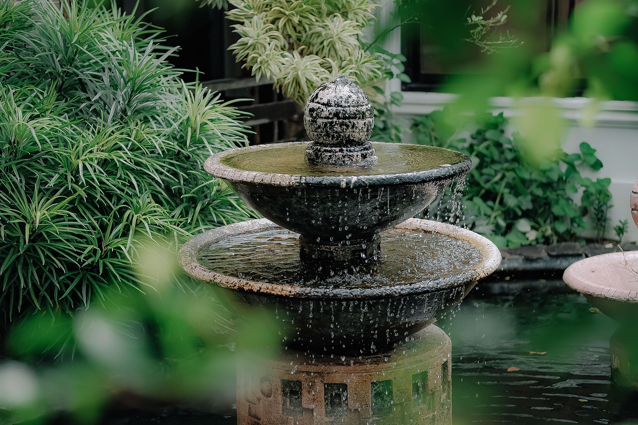 Groene planten op modern zonneterras.